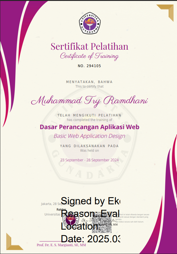 Sertifikat Perancangan Aplikasi Web